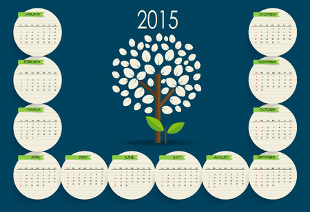 2015 calendar. Vector illustration.のイラスト素材