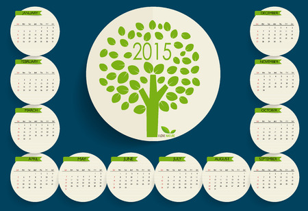 2015 calendar. Vector illustration.のイラスト素材