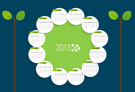 2015 calendar. Vector illustration.のイラスト素材