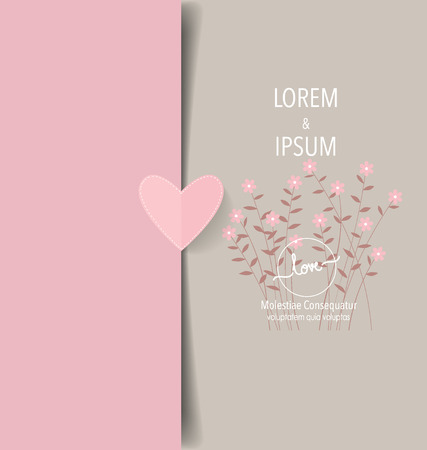Romantic greeting card design with flower background. Vector Illustration.のイラスト素材