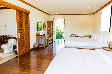 Interior of modern comfortable hotel roomのeditorial素材