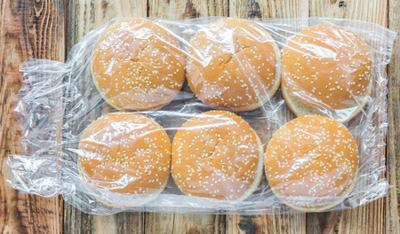 A pack of hamburger bunsの写真素材