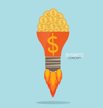 Light bulb with money coins and Money coins on hand. Modern Flat design vector illustration concept.のイラスト素材