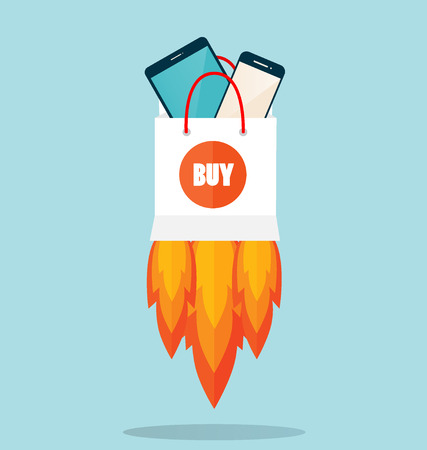 Business concept. Online shopping. Infographics background E-commerce.のイラスト素材