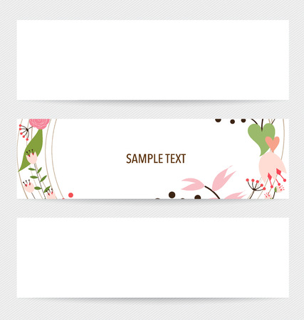 Flower vector background brochure template. Set of floral cards. Vector illustration.のイラスト素材