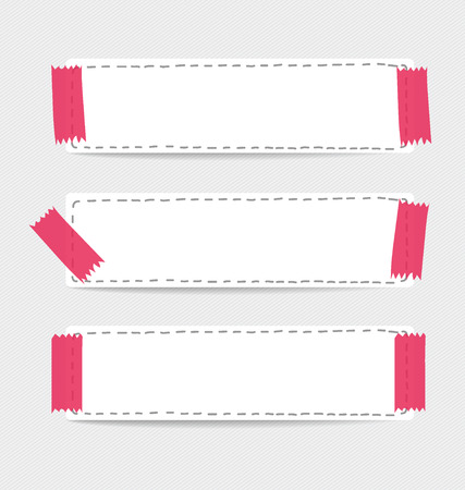 Collection of white note papers, ready for your message. Vector illustration.のイラスト素材