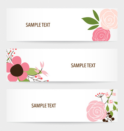 Flower vector background brochure template. Set of floral cards. Vector illustration.のイラスト素材
