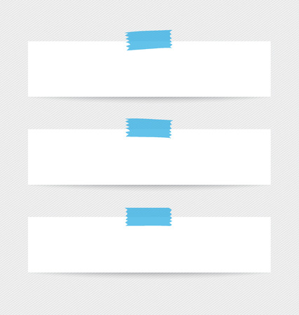 Collection of white note papers, ready for your message. Vector illustration.のイラスト素材