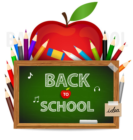Welcome back to school with blackboardのイラスト素材