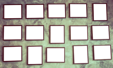 Vintage with frames on wallの写真素材