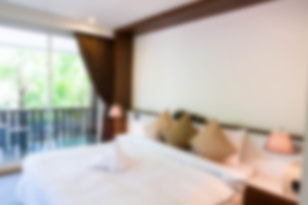 Abstract blur Interior of modern comfortable hotel roomの写真素材