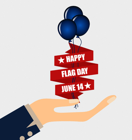 American Flag Day, 14 of June Flag Day. Vector illustration.のイラスト素材