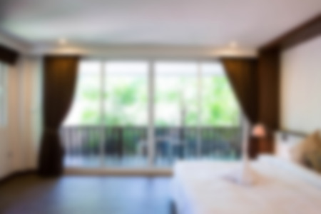 Abstract blur Interior of modern comfortable hotel roomの写真素材