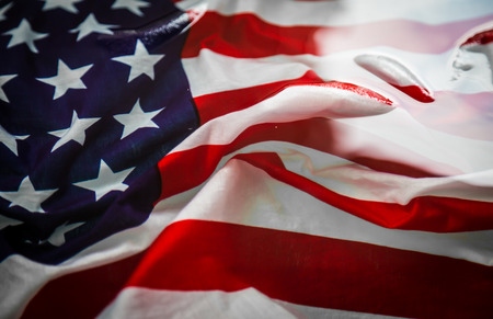 American flag in waterの写真素材
