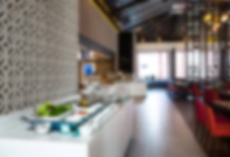 Abstract blur restaurant backgroundの写真素材