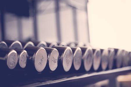 Sports dumbbells  ( Filtered image processed vintage effect. )の写真素材