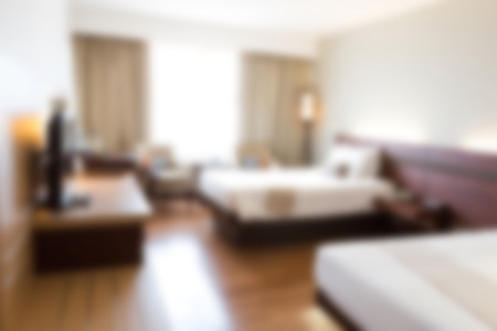 Abstract blur Interior of modern comfortable hotel roomの写真素材