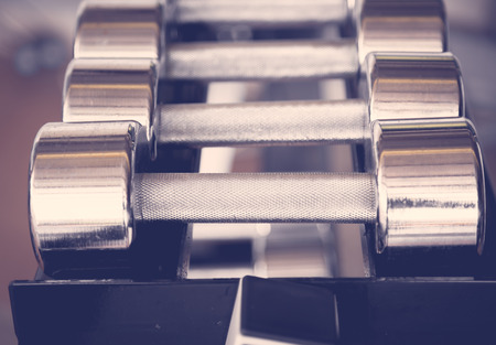 Sports dumbbells  ( Filtered image processed vintage effect. )の写真素材