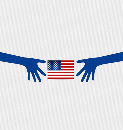 American Flag for Independence Day. Vector illustration.のイラスト素材