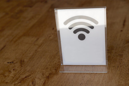 Free Wifi sign on table