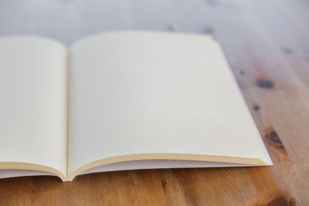 Blank catalog, magazines,book mock up on wood backgroundの写真素材