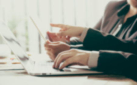 Abstract blur  Business people meeting at office ( Filtered image processed vintage effect. )の写真素材