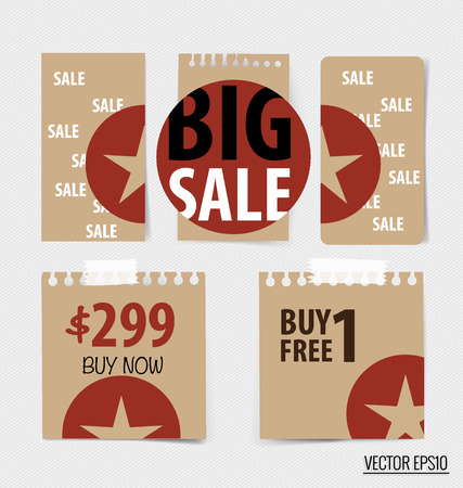 Sale Coupon, voucher, tag. Vintage Style template Design vector illustration.のイラスト素材