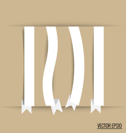 Collection of various white note papers, ready for your message. Vector illustration.のイラスト素材