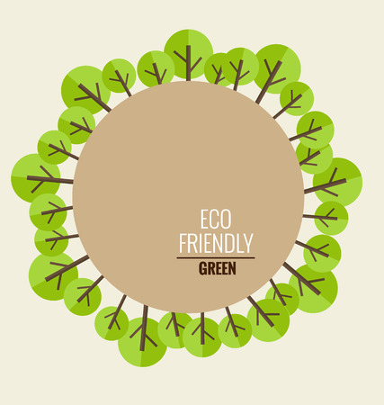 Nature banner. Ecology concept with tree background. Vector illustration.のイラスト素材