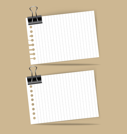 Collection of various white note papers, ready for your message. Vector illustrationのイラスト素材