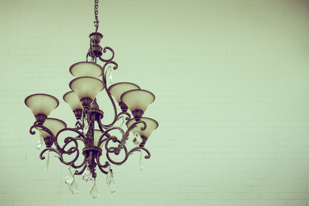 Beautiful crystal chandelier ( Filtered image processed vintage effect. )の写真素材