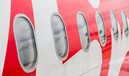 Windows of airplaneの写真素材