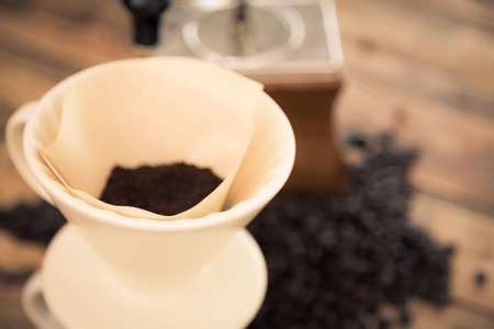 Preparation drip coffee ( Filtered image processed vintage effect. )の写真素材