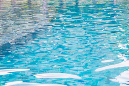 Swimming pool rippled waterの写真素材