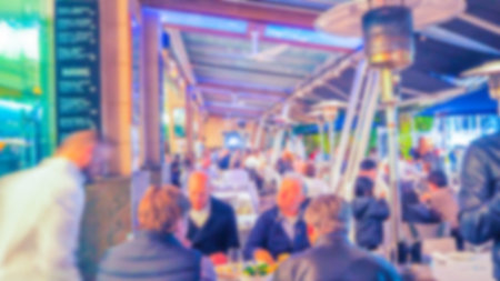 Abstract blur restaurant backgroundの写真素材