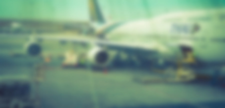 Abstract blur  airport outside the windowの写真素材