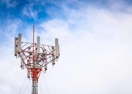 Telecommunication tower with beautiful sky