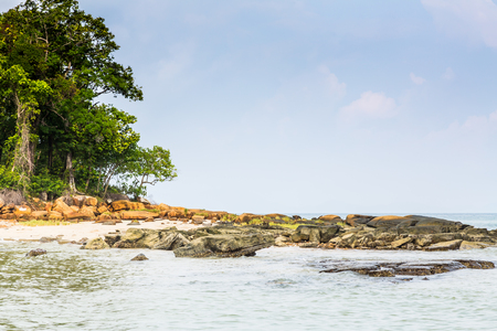 Rocks on the beachの写真素材