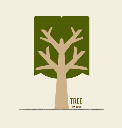 ECO FRIENDLY. Ecology concept with tree background. Vector illustration.のイラスト素材