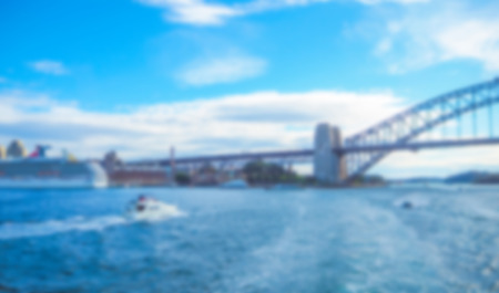 Abstract blur Australian Sydney Harbour bridgeの写真素材
