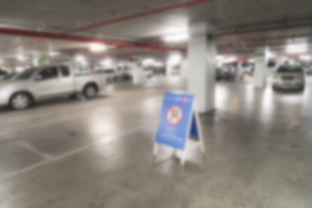 Abstract blur Parking garageの写真素材