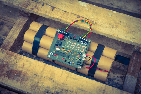 TNT time bomb ( Filtered image processed vintage effect. )の写真素材