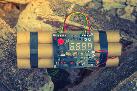 TNT time bomb ( Filtered image processed vintage effect. )の写真素材