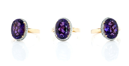 Diamond ring isolated on white background.の写真素材