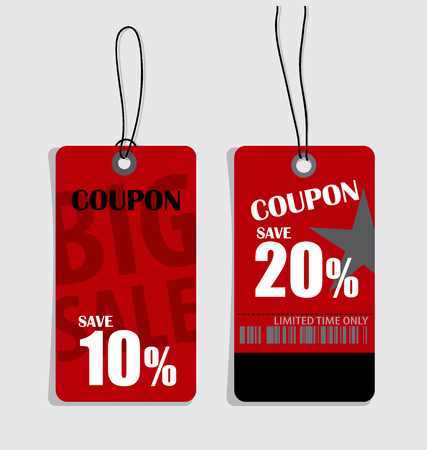 Sale Coupon, voucher, tag. Vintage Style template Design vector illustration.のイラスト素材