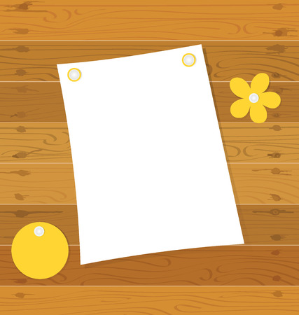 Note book on a wooden desk. Vector illustration.のイラスト素材