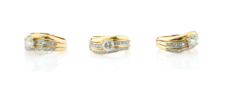 Diamond ring isolated on white background.の写真素材