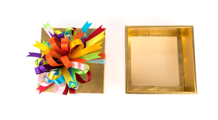 Gold gift boxの写真素材