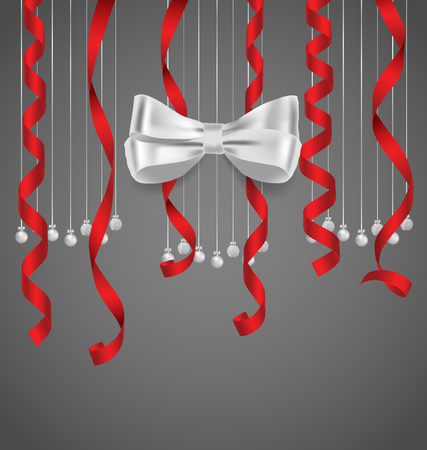 Christmas background with Christmas decorations. Vector illustration.のイラスト素材