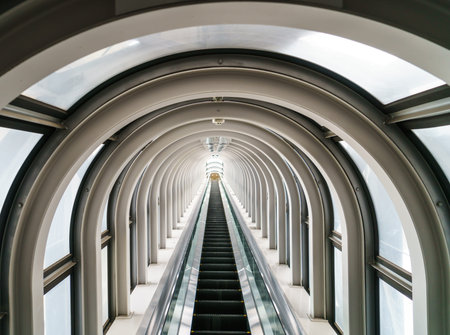 Escalator in modern building